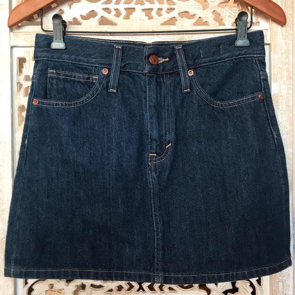 NEW Madewell Rigid Denim Mini Skirt Dupree Wash 24